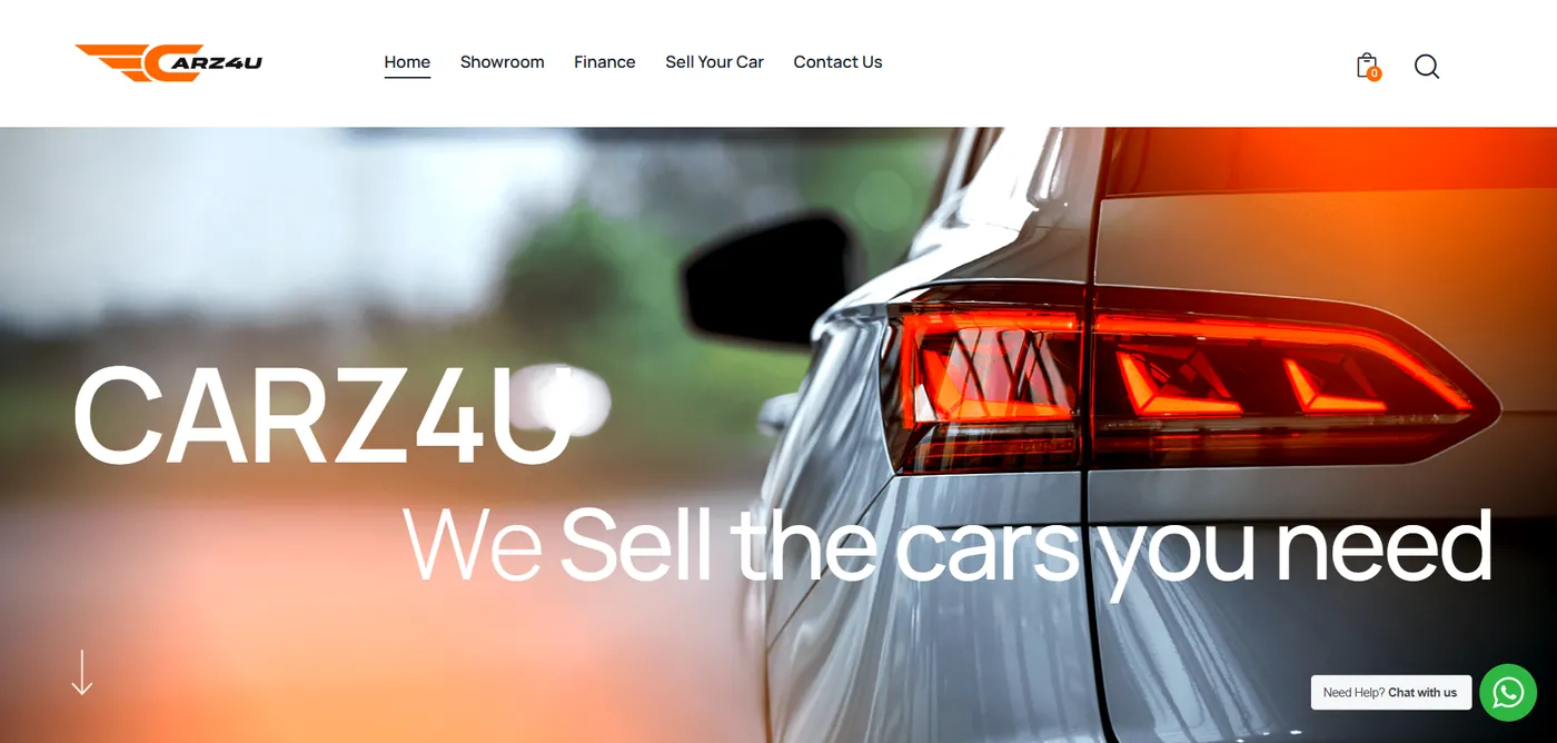Carz4U website home page