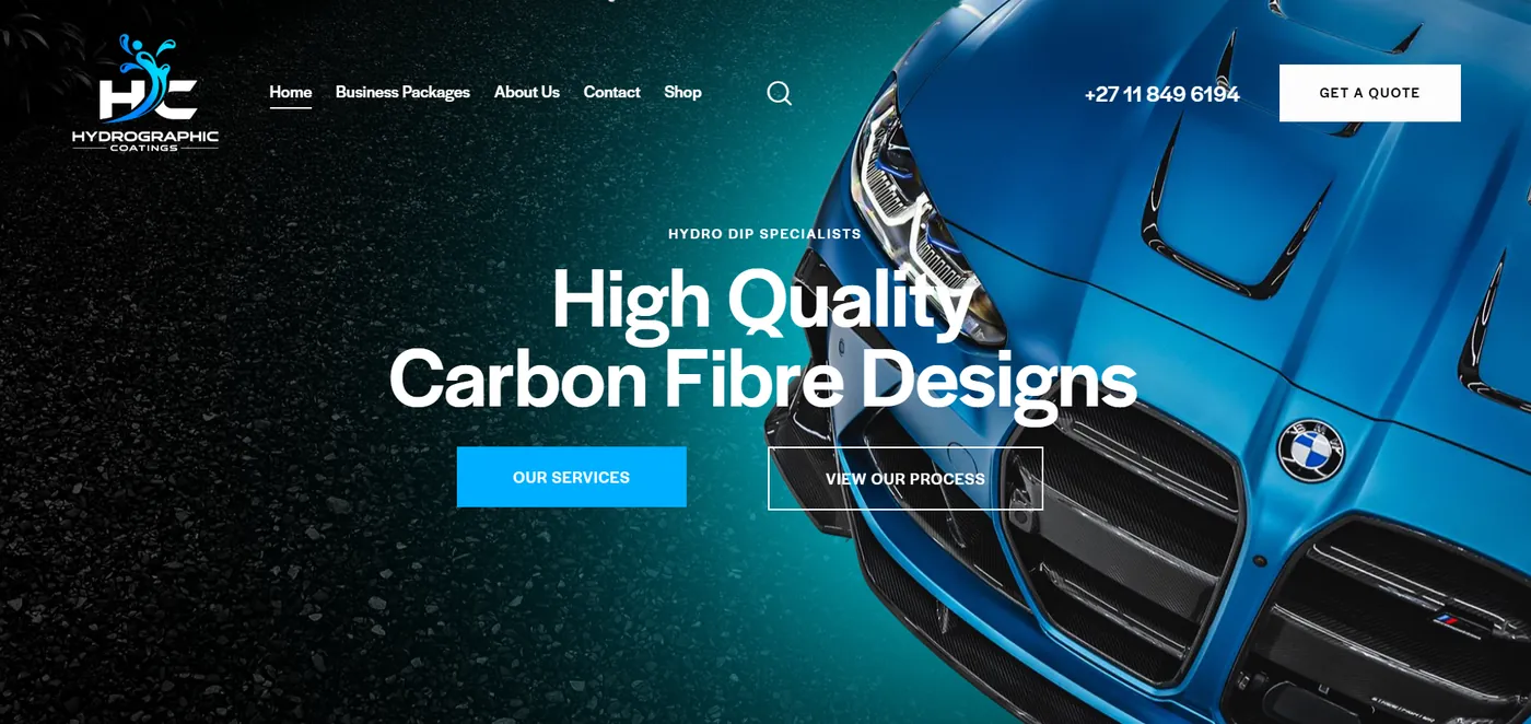 Hydrographic Coatings website home page