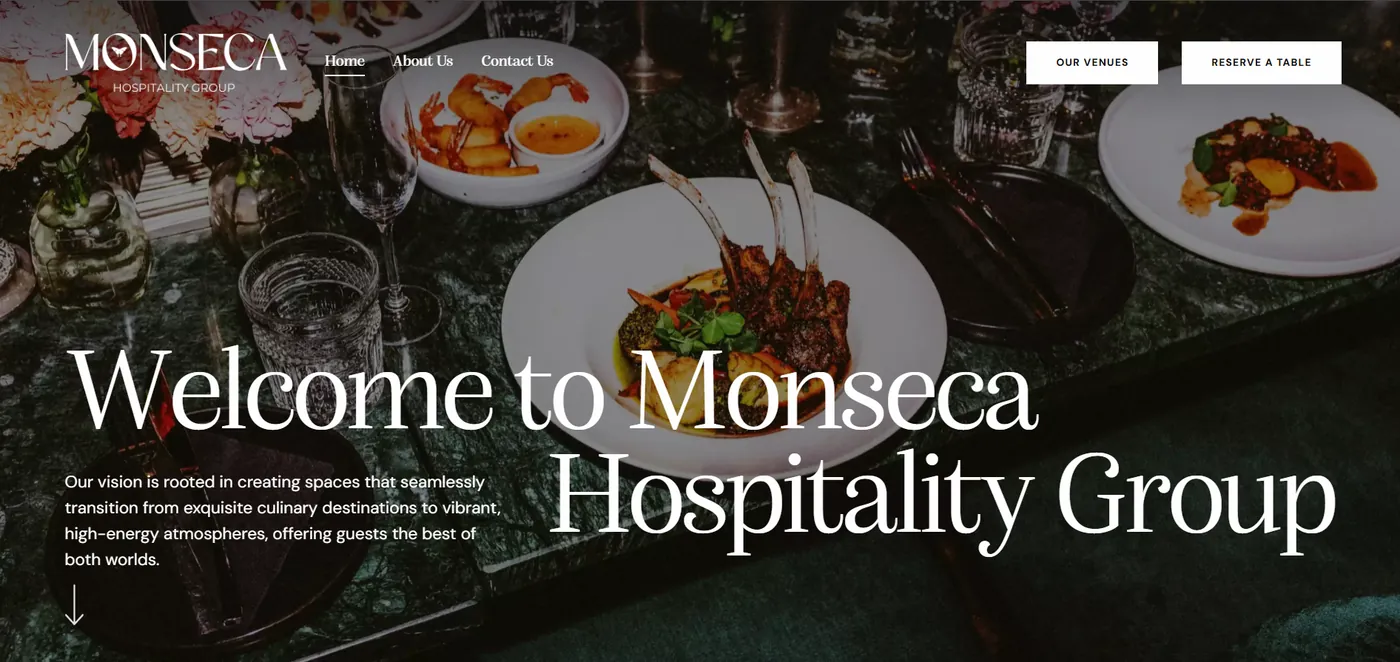 Monseca website home page